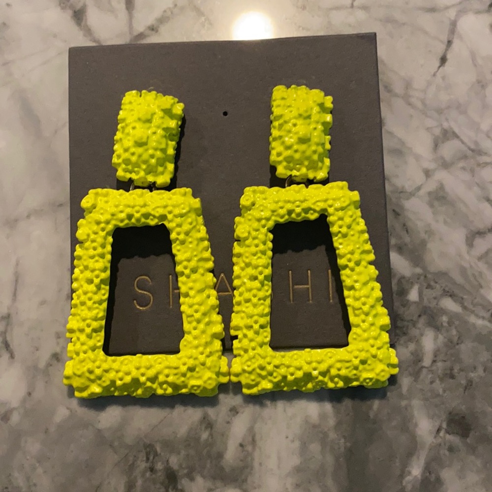 Shashi neon yellow statement earring